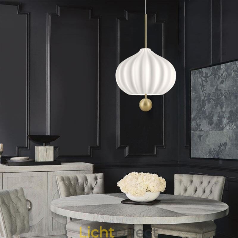 Moderne witte glazen hanglamp bolvormige minimalistische plafondlamp