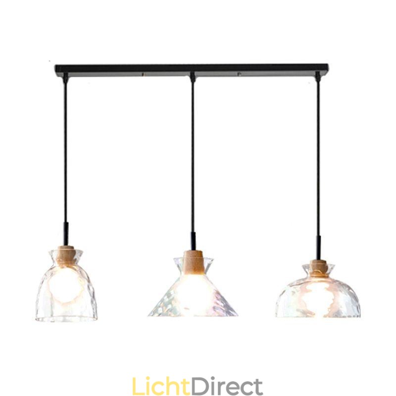 Moderne eenvoudige hanglamp waterdoorlatend glas 3 plafondlamp bedlamp