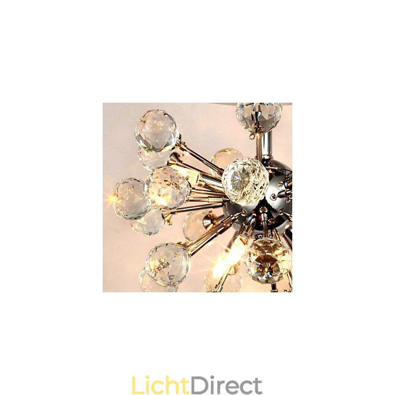 Moderne eigentijdse kristallen mini-stijl chromen metalen kroonluchter inbouw