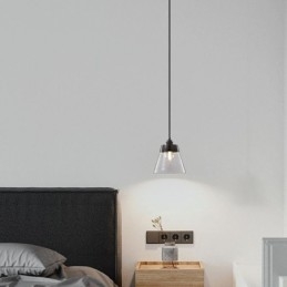 Moderne glazen hanglamp, enkele hangende hanglamp met heldere glazen kap