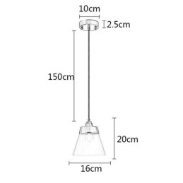 Moderne glazen hanglamp, enkele hangende hanglamp met heldere glazen kap