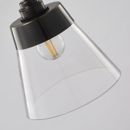 Moderne glazen hanglamp, enkele hangende hanglamp met heldere glazen kap