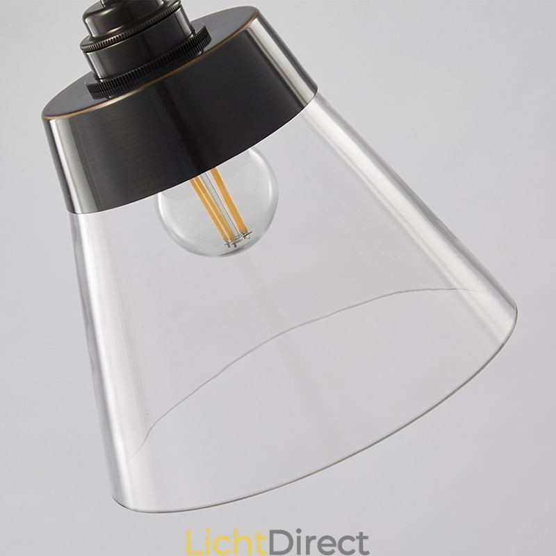 Moderne glazen hanglamp, enkele hangende hanglamp met heldere glazen kap