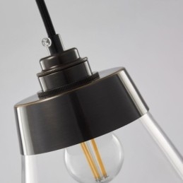 Moderne glazen hanglamp, enkele hangende hanglamp met heldere glazen kap