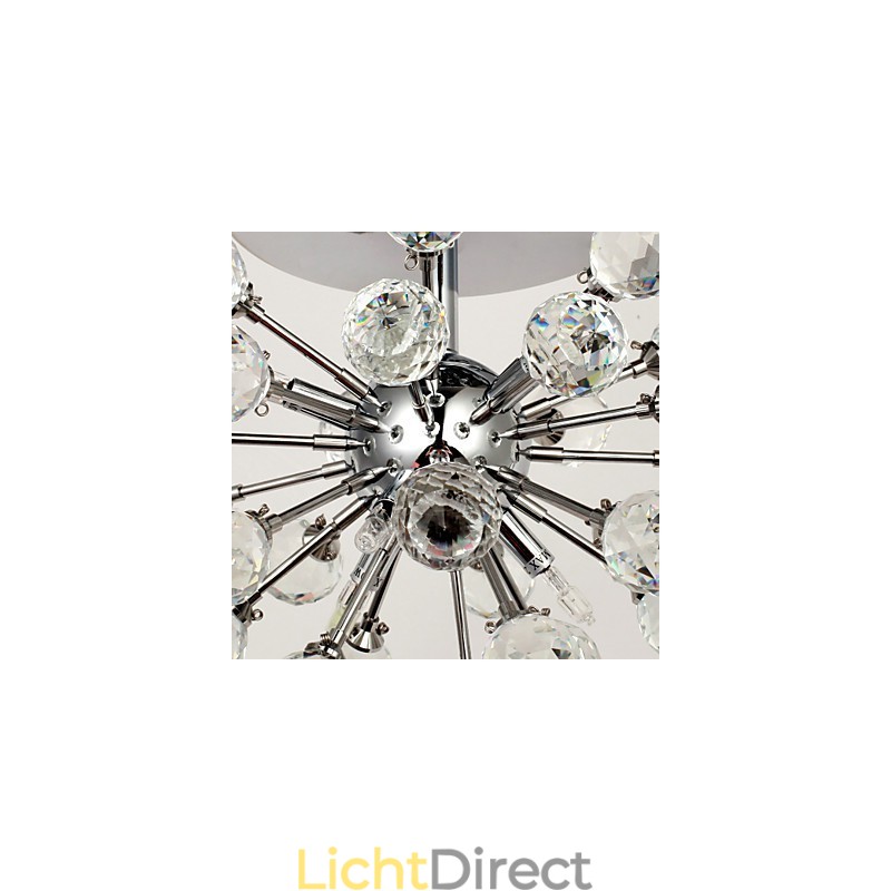 Moderne eigentijdse kristallen mini-stijl chromen metalen kroonluchter inbouw
