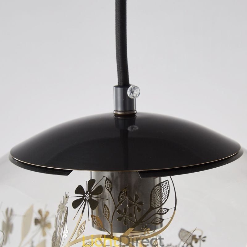 Glazen bol hanglamp bladeren kerst hangende verlichting