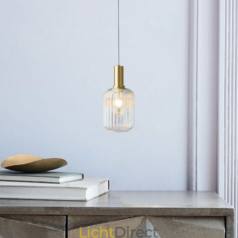 Moderne hanglamp, één licht, glazen hanglamp, eiland