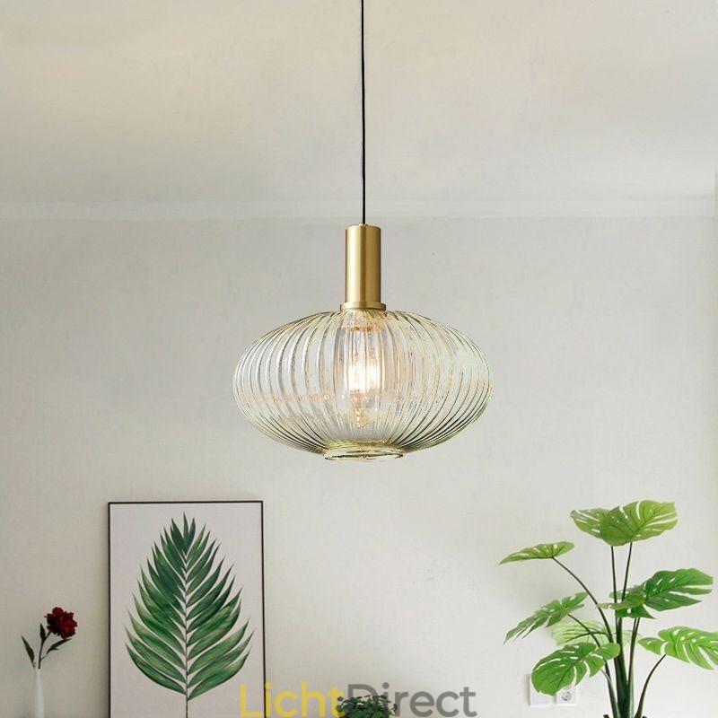 Moderne hanglamp, één licht, glazen hanglamp, eiland