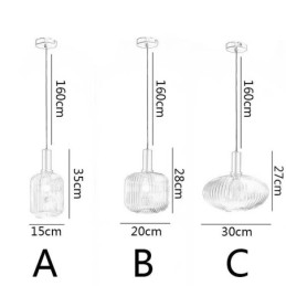 Moderne hanglamp, één licht, glazen hanglamp, eiland