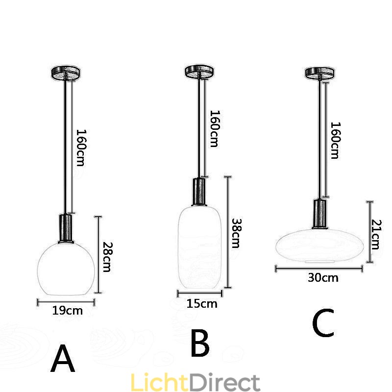Moderne eenvoudige hanglamp van glas