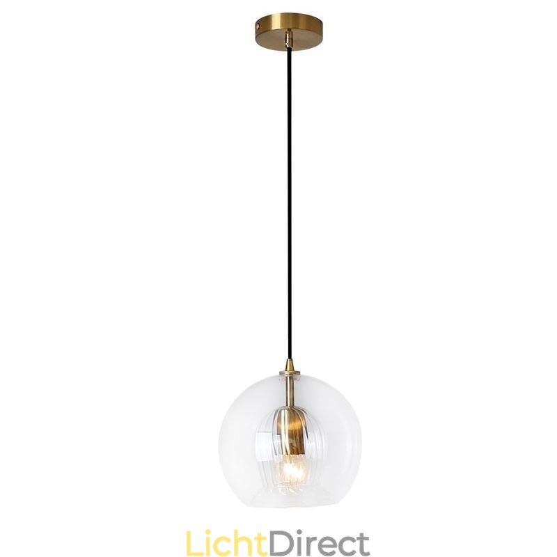 Moderne glazen hanglamp met enkele kop