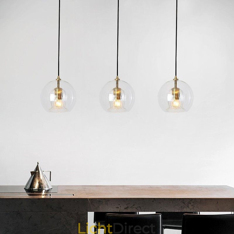 Moderne glazen hanglamp met enkele kop