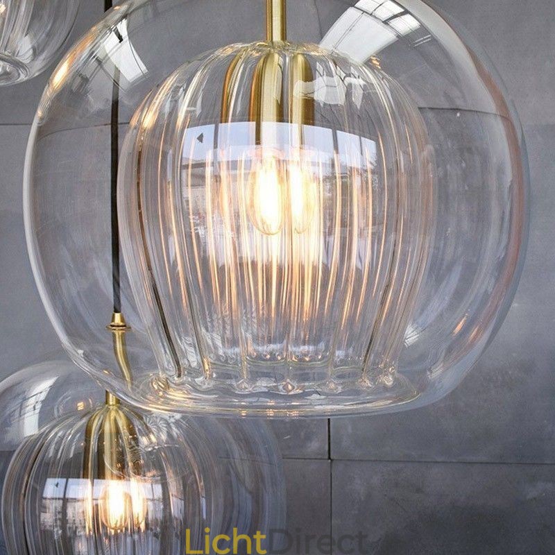 Moderne glazen hanglamp met enkele kop