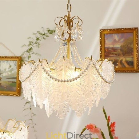Europese glazen hanglamp, paal, moderne bladhanglamp Europese glazen hanglamp, paal, moderne bladhanglamp