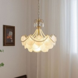 Europese glazen hanglamp Elegante schelpvormige hanglamp