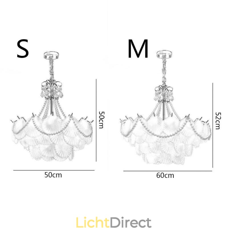 Europese glazen hanglamp Elegante schelpvormige hanglamp