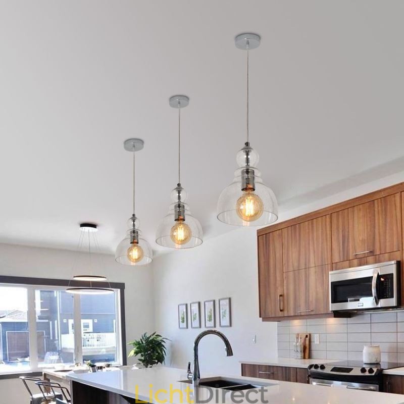 Moderne ijzeren hanglamp Kalebas Glazen hanglamp