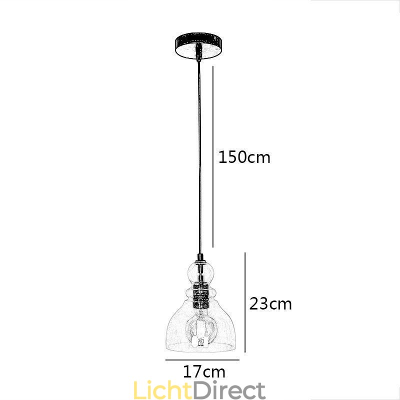Moderne ijzeren hanglamp Kalebas Glazen hanglamp