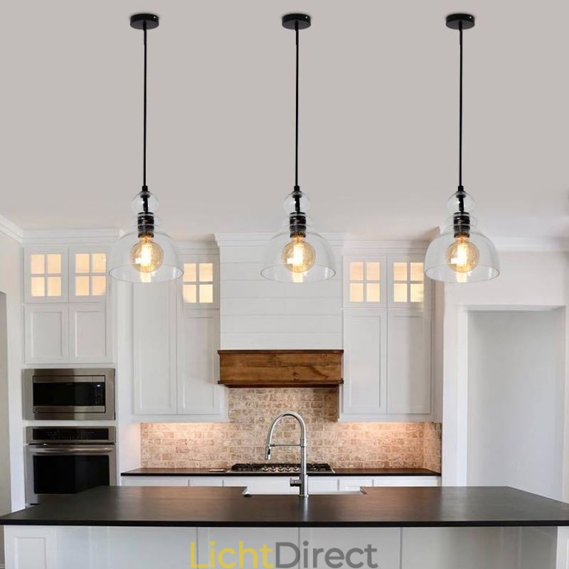 Moderne ijzeren hanglamp Kalebas Glazen hanglamp