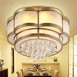 Traditionele klassieke rustieke lodge kristal messing metalen inbouw