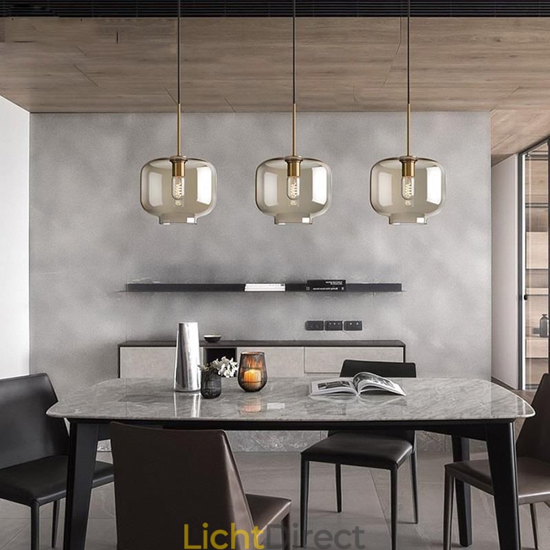3-lichts glazen hanglamp klassieke cluster hangende verlichtingsarmatuur café