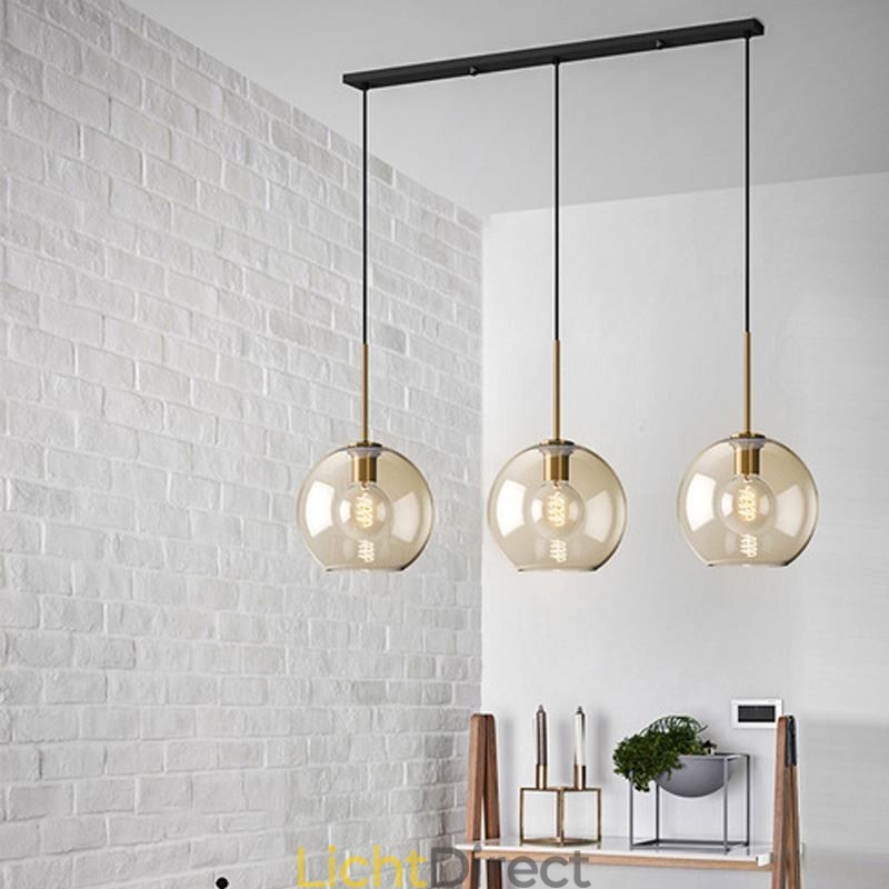 3-lichts glazen hanglamp klassieke cluster hangende verlichtingsarmatuur café
