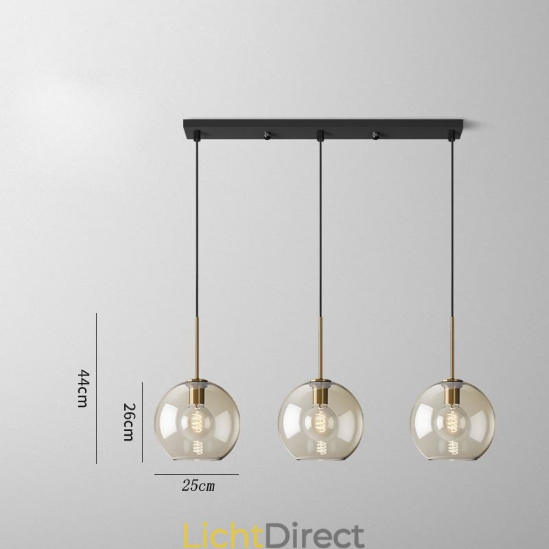 3-lichts glazen hanglamp klassieke cluster hangende verlichtingsarmatuur café