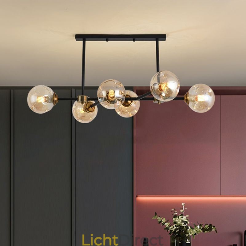 6-lichts moderne glazen plafondlamp Magic Bean-lamp