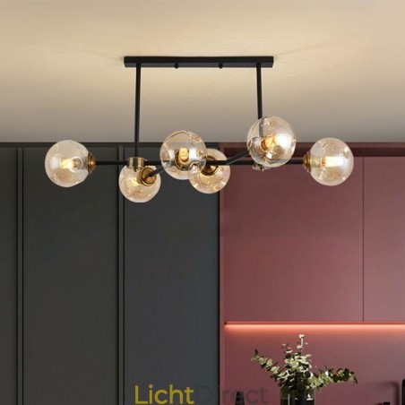 6-lichts moderne glazen plafondlamp Magic Bean-lamp 6-lichts moderne glazen plafondlamp Magic Bean-lamp