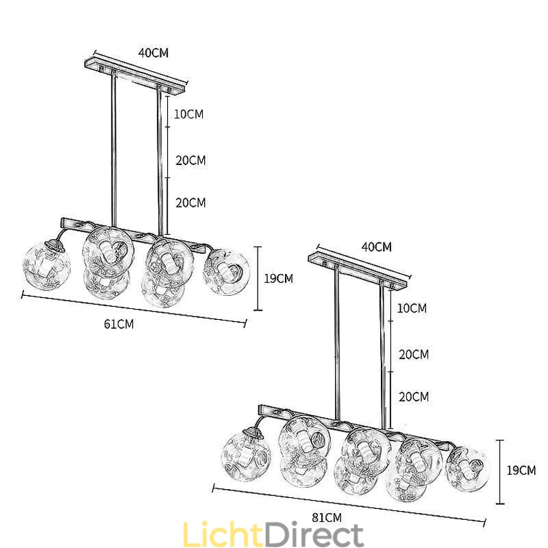 Magic Bean Hanglamp Glazen Bol Verlichting