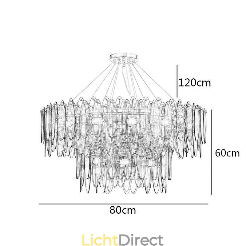Moderne ronde glazen hanglamp Elegante glazen kroonluchter