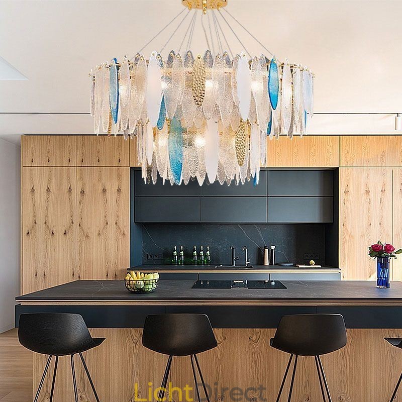 Moderne ronde glazen hanglamp Elegante glazen kroonluchter