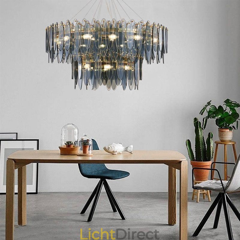 Moderne ronde glazen hanglamp Elegante glazen kroonluchter