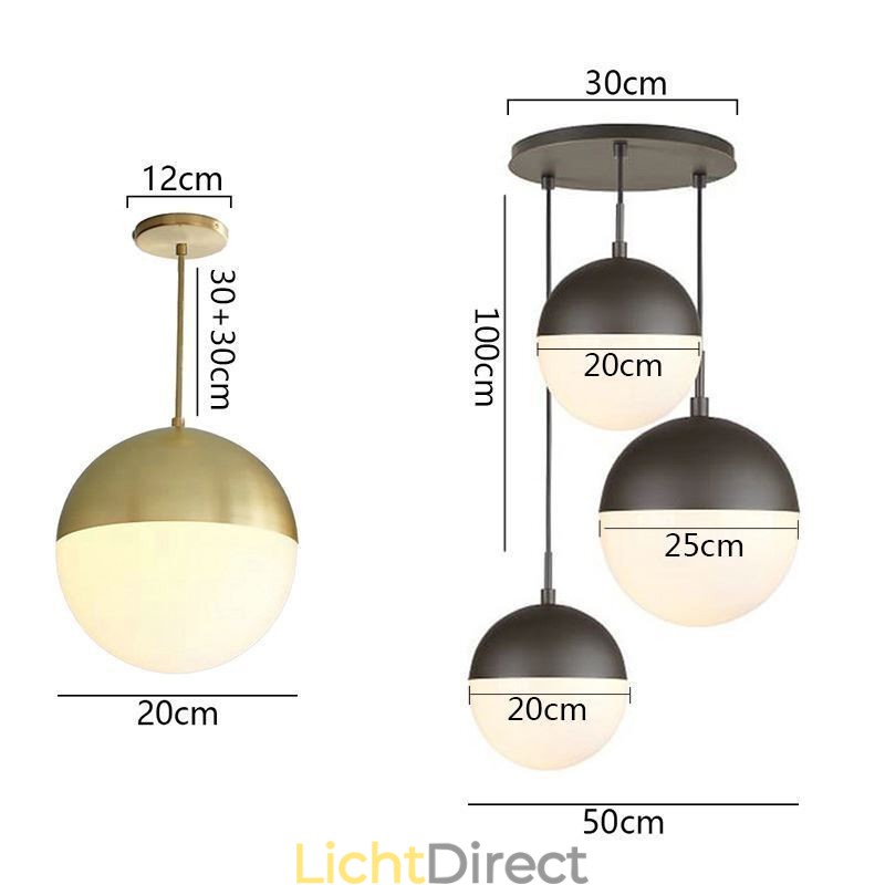 Moderne glazen bol hanglamp eiland ideeën lamp