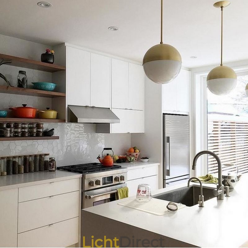 Moderne glazen bol hanglamp eiland ideeën lamp