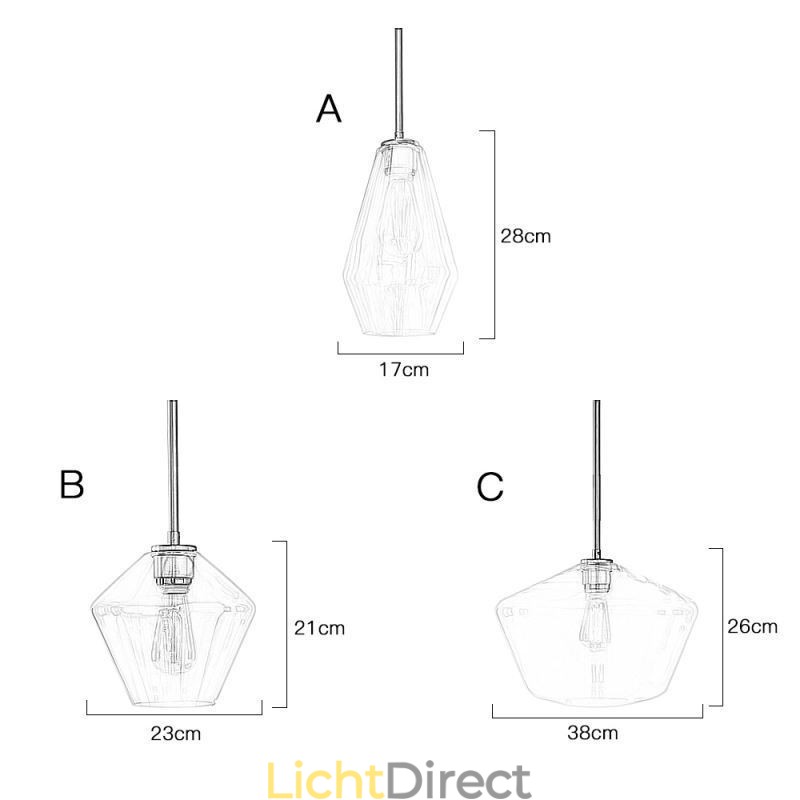 Moderne eenvoudige glazen hanglamp