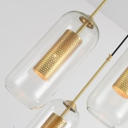 Nordic helder glazen hanglamp Unieke binnen messing holle hanglamp