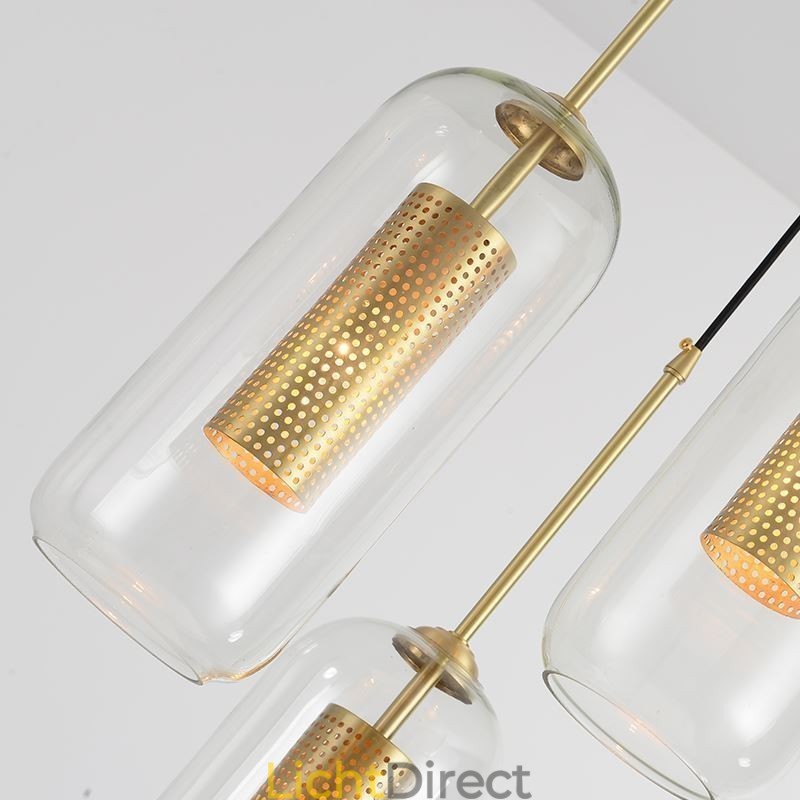Nordic helder glazen hanglamp Unieke binnen messing holle hanglamp