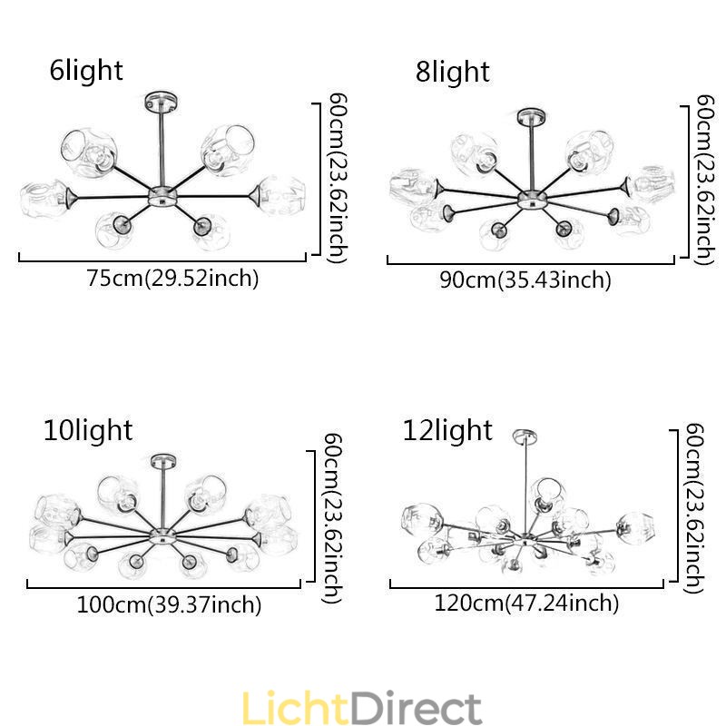 Nordic Glazen Hanglamp Magische Bonen Vorm Lamp Kroonluchter Verlichting