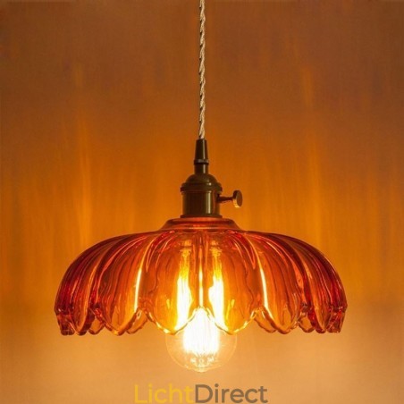 Moderne Retro Glazen Hanglamp Bloem Kap Lamp Met Draaischakelaar Licht Moderne Retro Glazen Hanglamp Bloem Kap Lamp Met Draaischakelaar Licht