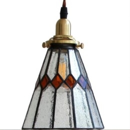 Rustieke plafondlamp, glas-in-lood hanglamp