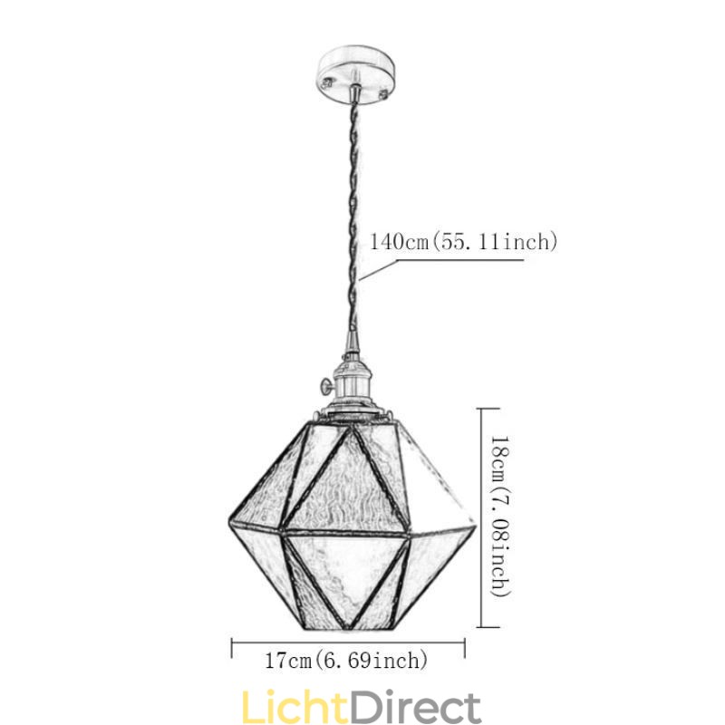 Geometrische gekleurde glazen boerderij hanglamp