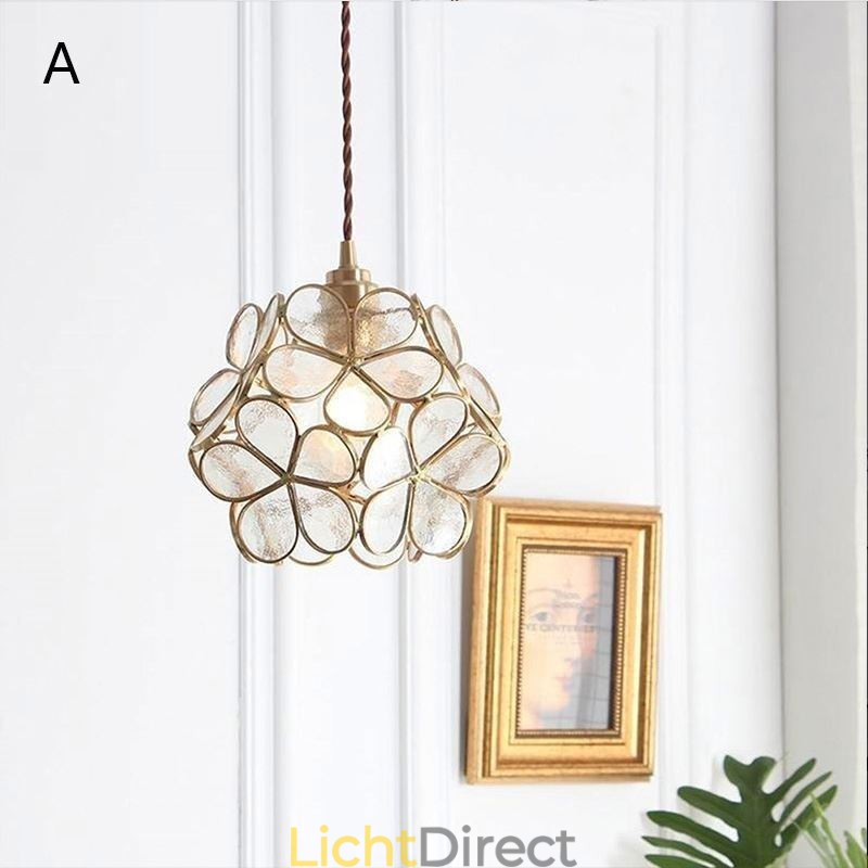 Nordic Creative Hanglamp Glazen Huisverlichting Bloemblaadje Vorm Lamp Bedlamp