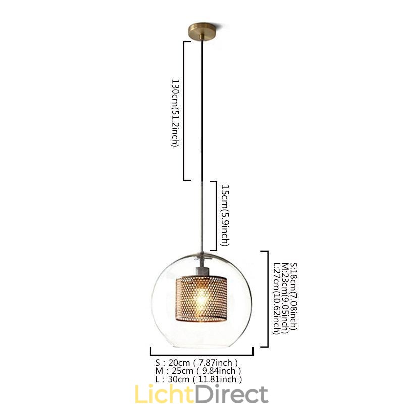 Nordic Hanglamp Glas Thuisverlichting Ronde Bolvormige Lamp Bedlamp