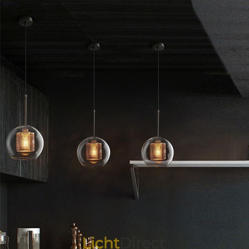 Nordic Hanglamp Glas Thuisverlichting Ronde Bolvormige Lamp Bedlamp