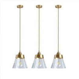 Nordic Retro Hanglamp Glazen Kap Huisverlichting Messing Houder Lamp Licht