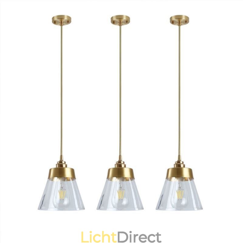 Nordic Retro Hanglamp Glazen Kap Huisverlichting Messing Houder Lamp Licht
