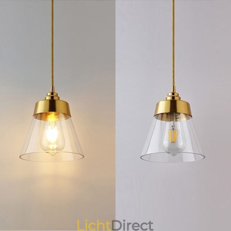 Nordic Retro Hanglamp Glazen Kap Huisverlichting Messing Houder Lamp Licht