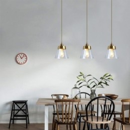 Nordic Retro Hanglamp Glazen Kap Huisverlichting Messing Houder Lamp Licht