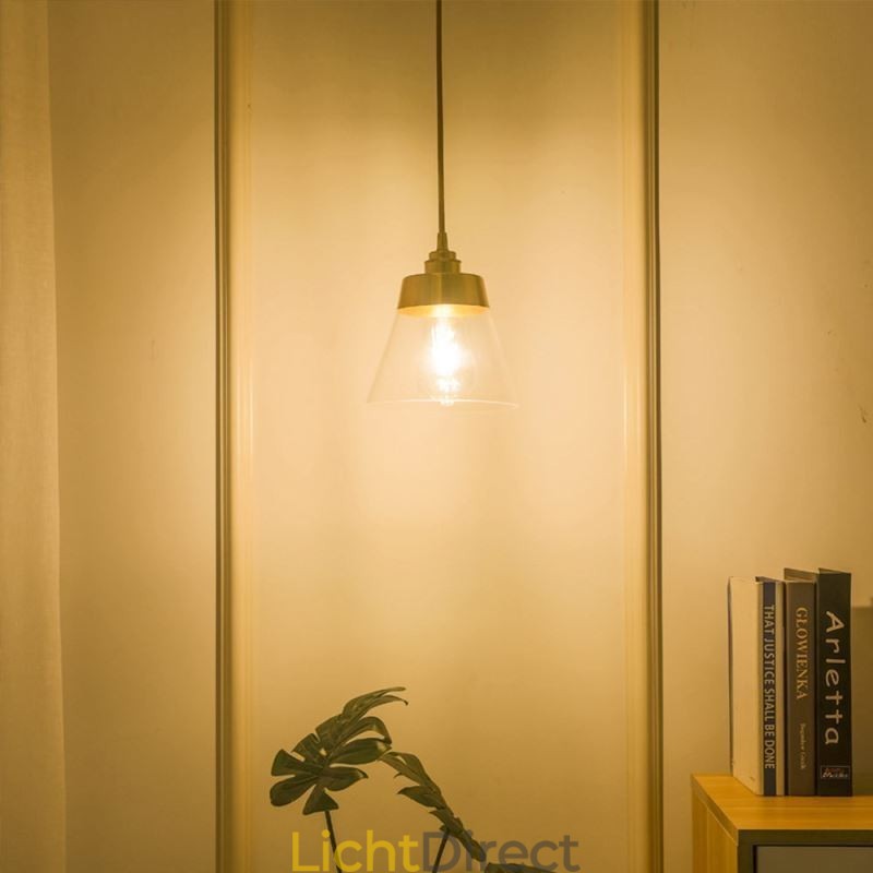 Nordic Retro Hanglamp Glazen Kap Huisverlichting Messing Houder Lamp Licht